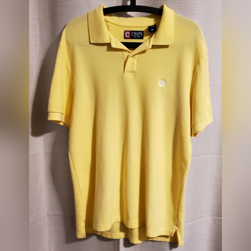 (4/$20) Chaps Men's Yellow Polo Size M